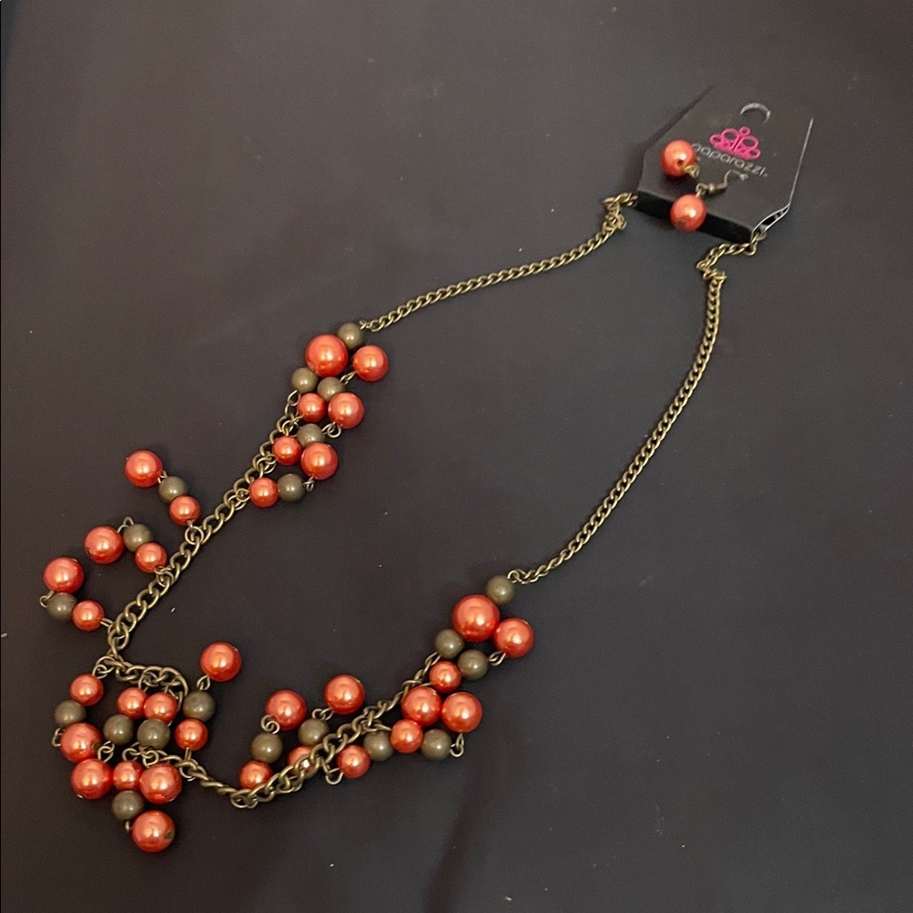 Paparazzi Bold Red and Gold Necklace - Picture 8 of 8